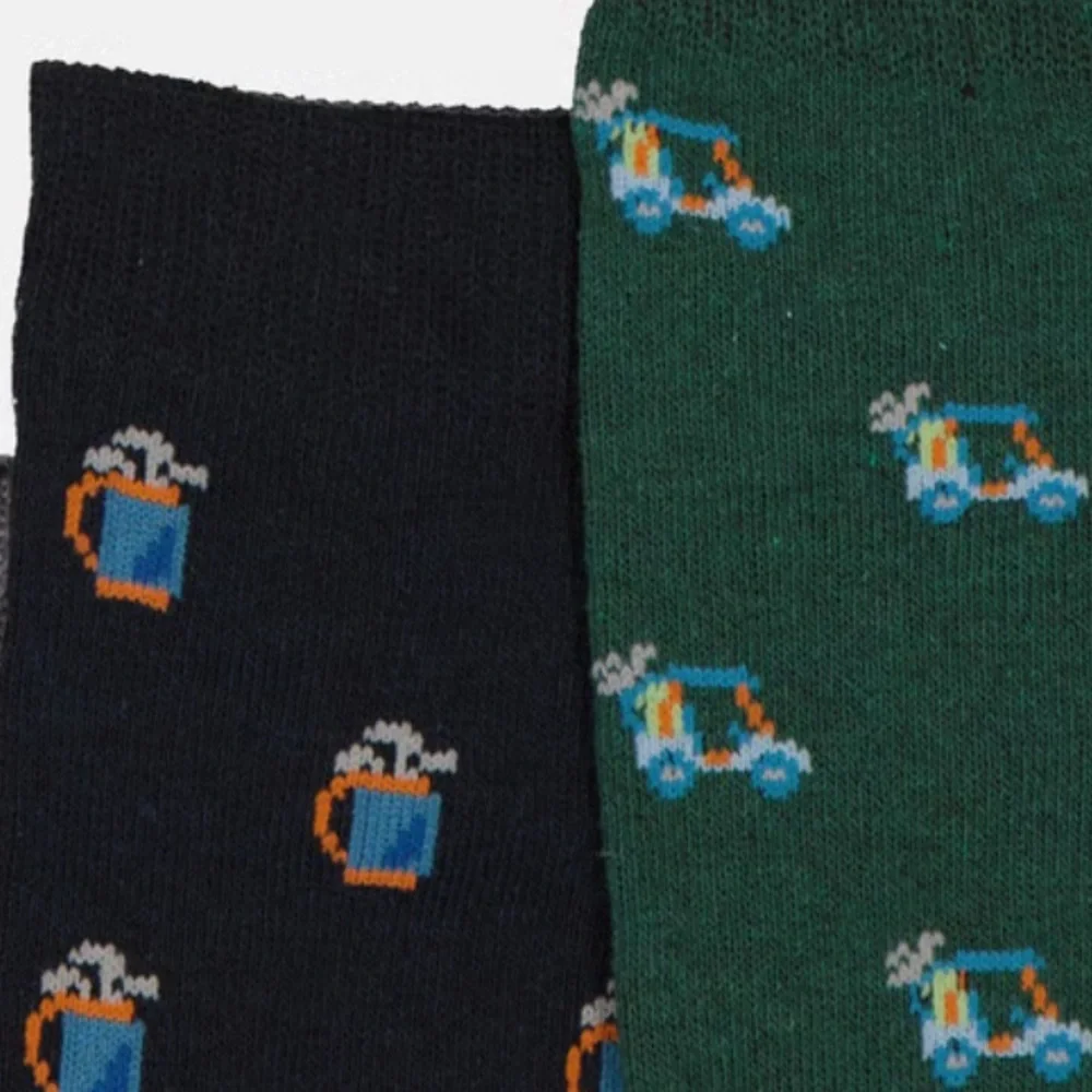 MENS Golf-Themed Dress Socks in Decorative Tin  Sz 8-12